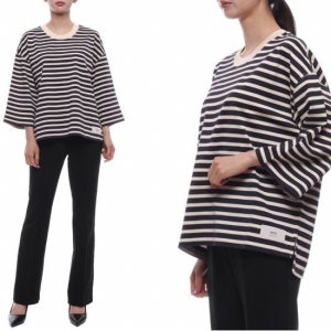 25SS 여성 스트라이프 루즈핏 반팔티셔츠 (UTS056 JE0121 4330 W 25S)