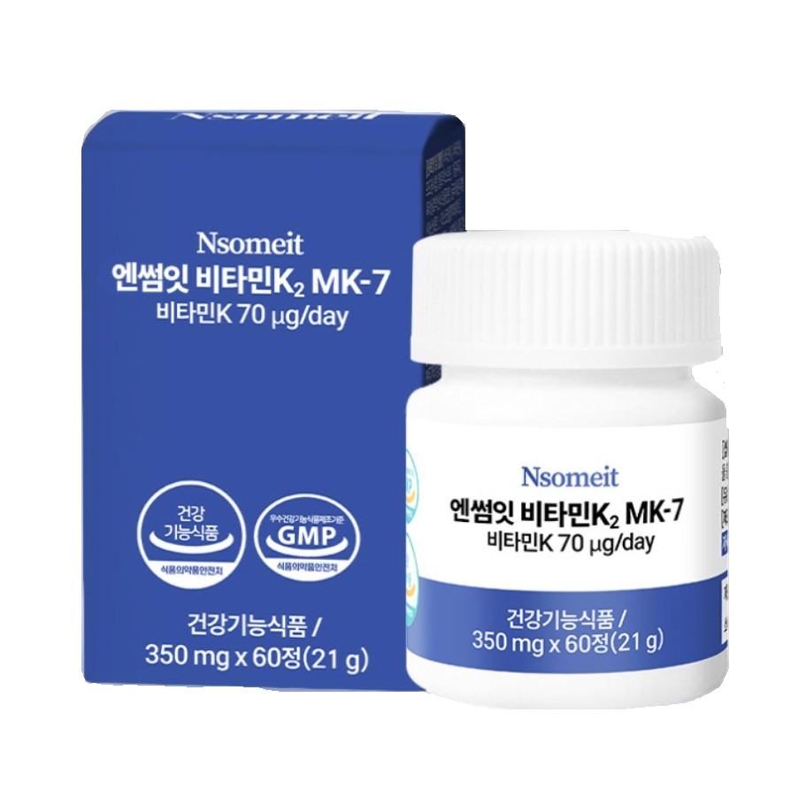 한국씨엔에스팜 엔썸잇 <b>비타민 K2</b> MK7 350mg x 60정, 1개