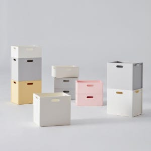 샘폴리 큐브 수납 바스켓 다용도 리빙박스 정리함 3P