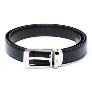 몽블랑 남성 블랙 레더 스트랩 양면 벨트 116579