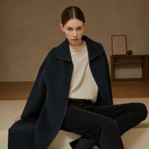 로안 [정가 299,000원][로안]울캐시 블렌드 헨드메이드 집업 코트