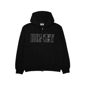 허니스쿱하우스 HONEY STITCH ZIP UP HOODED SWEATSHIRT (Black)