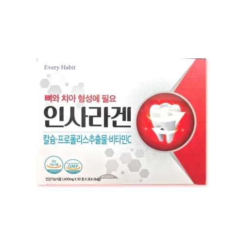 에브리<b>해빗</b>인사라겐 프리미엄<b>칼슘</b> 잇몸에좋은영양제 잇몸내려앉음영양제 치아건강<b>칼슘</b>