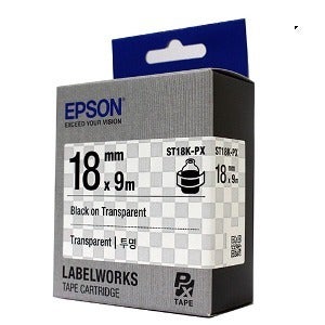 정품[엡손 EPSON] 라벨테이프/ST18K/ST18K-PX (18mm 투명바탕/검정글씨)/LW-K200BL,OK730,LW-C410,OK1000P,LW-K600,LW-K460,O
