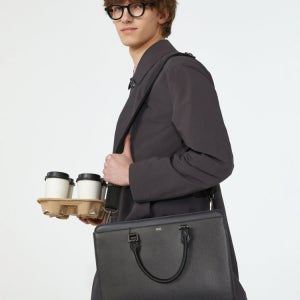 [닥스 액세서리 남성] 닥스골프 블랙 로고프린트 서류가방 WBBA5E321BK