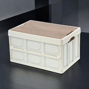 게더릭 56L 캠핑 폴딩박스 (+방수백) (아이보리) 소풍수납박스 트렁크정리함 트렁크보관함