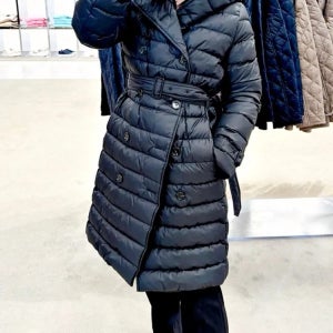 버버리 WITLEY 더블버튼 구스다운 여성 롱패딩 - 블랙 80911081