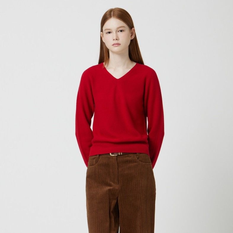 씨씨콜렉트 브이넥 홀가먼트 풀오버 C254KSK051