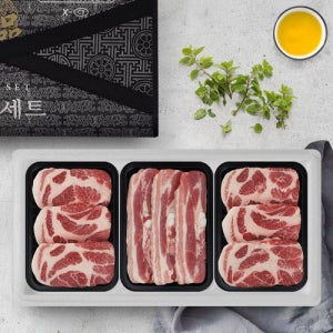 [인정식탁][보성녹돈] 한돈 돈육 구이세트 1.2kg(삼겹살1팩+목살2팩) 팩당400g_134389 [갤러리아]