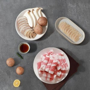 [인정식탁]한우 1등급 차돌키조개 삼합세트 (차돌+키조개+버섯모듬+참맛소스)_차돌삼합 [갤러리아]