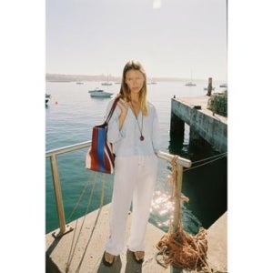 우먼 ZARA 자라 레더 스트라이프 맥시 SHOPPER 백 - 리미티드 에디션 - 멀티컬러 10987150