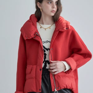 울혼방 핸드메이드 덕다운 패딩 자켓 ML12HJ300HJY