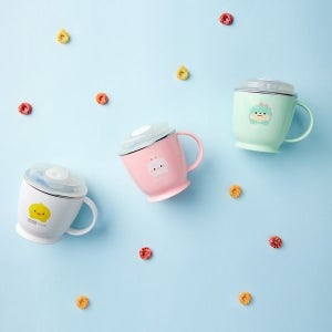 [보리보리]에디슨 프렌즈 논슬립 흘림방지 스텐 한손 빨대컵 아기 물컵 스텐컵 유아식기 어린이집