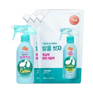 발을씻자 코튼풋샴푸 자몽향 385ml 1개+리필 500ml 3개