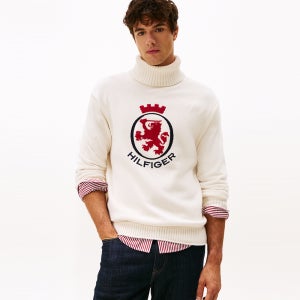 [타미힐피거] 그래픽 롤 넥 스웨터