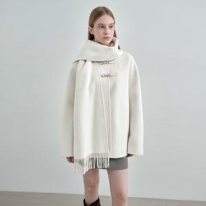 몽돌 울 캐시미어 핸드메이드 머플러 코트 MDCT016IVORY