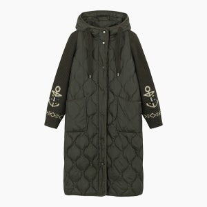 [베네통]2025 WINTER 울 니트 슬리브 구스다운 퀼팅 점퍼 BAPD50561DK