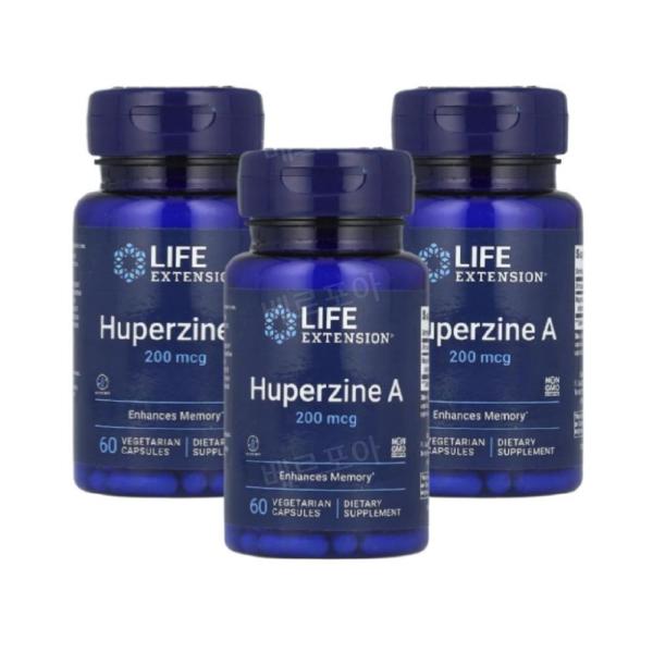 라이프익스텐션 라이프익스텐션 Huperzine A <b>후퍼진</b> 200<b>mcg</b> 60캡슐 3개