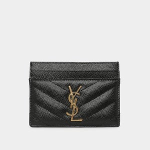 생로랑 카산드라 마틀라세 그레인 레더 카드지갑 블랙 금장 423291 BOW01 1000 25FW 모노그램 마틀라쎄 클래식 여성