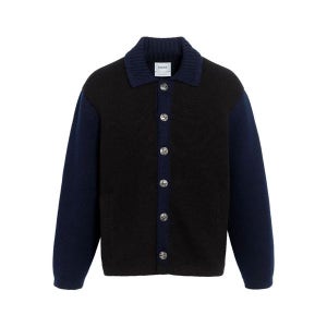 BARRIE 컬러 블록 버튼 가디건 C318948 214 BLACK/BLUE 블랙 여성