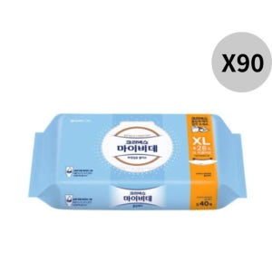 크리넥스 마이비데 클린케어 XL 캡형 변기용 40매 X90