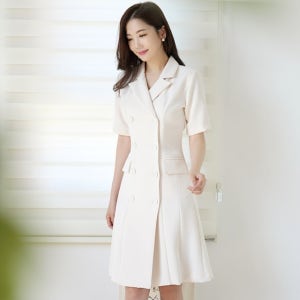 (SALE)포켓 반팔 카라 자켓 원피스,10월 가을 30대 40대 여성
