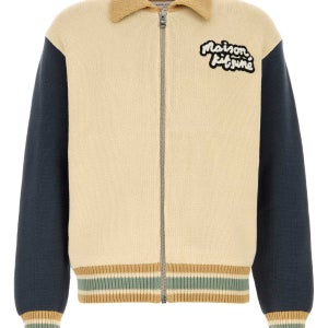 메종키츠네  크림 코튼 블렌드 카디건 OM02131KT1139 0256, 가디건