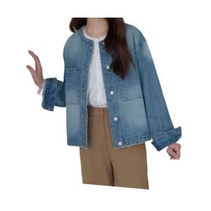 <매장정품> DRAW FIT 드로우핏 DRAWFIT WOMEN 로우 엣지 크루넥 데님 자켓 [LIGHT BLUE] DFWMJK4390LBL 550041