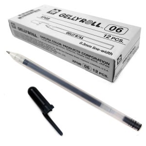 젤리롤펜 블랙 사쿠라 파인 12개 0.6mm XPGB 젤펜 젤리펜 입학선물 졸업선물