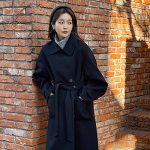 앳코너 Cashmere Wool Blend Double Collar Long Coat AT5COF063B