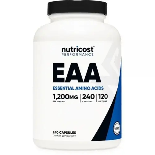 Nutricost EAA 캡슐 1200mg, 240캡슐 - 필수 노산, 120회 분량 - GMO 프리, 글루텐 프리 및 비건