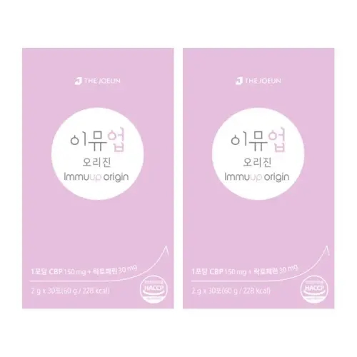 <b>더좋은</b> 이뮤업 오리진 초유단백질 이뉴업 <b>락토페린</b> 이유업 30포 2박스 MJ