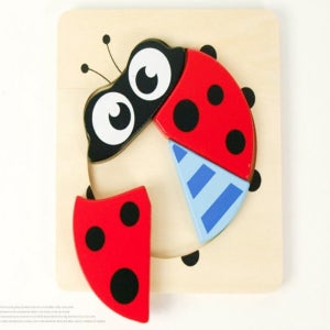 비가 유아 원목 퍼즐맞추기 무당벌레 재미있는퍼즐 모양맞추기 도형맞추기