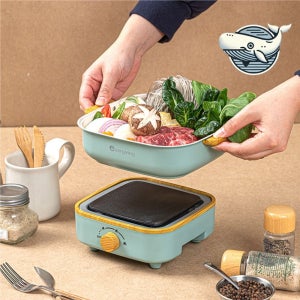 세라믹 재질 전기조리기 그릴과 냄비 이지 쿡 싱글족 혼밥 인전골 인 캠핑 멀티 만능