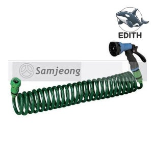 다목적 청소용 코일호스 10M 욕실 베란다용 물호스 릴호스 세차 스프링호스