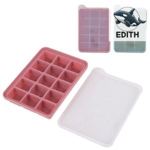 색상랜덤 실리콘 얼음틀 15구 뚜껑형 주방용 냉동실얼음 얼음통 블럭 얼음트레이 아이스볼