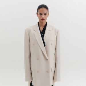 잉크 트랜스포머블 더블 브레스티드 블레이저 - 아이보리