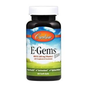 칼슨랩 <b>E-Gems 엘리트</b> 400IU <b>비타민E</b> 60캡슐 토코페롤