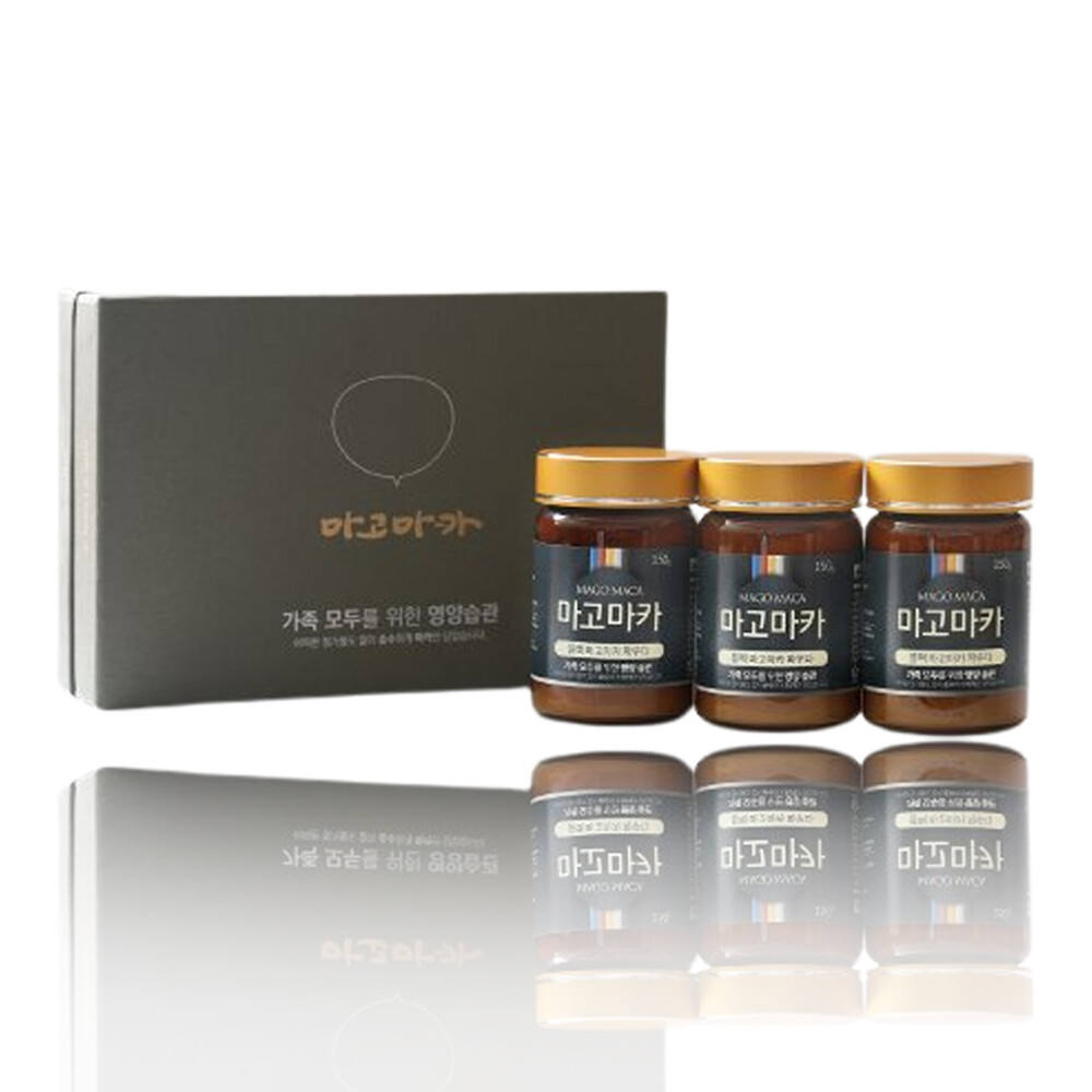<b>마고마카 남성용</b> 블랙마카 가루 150g x 3병 선물세트 페루산 블랙마카 100% 분말 파우더