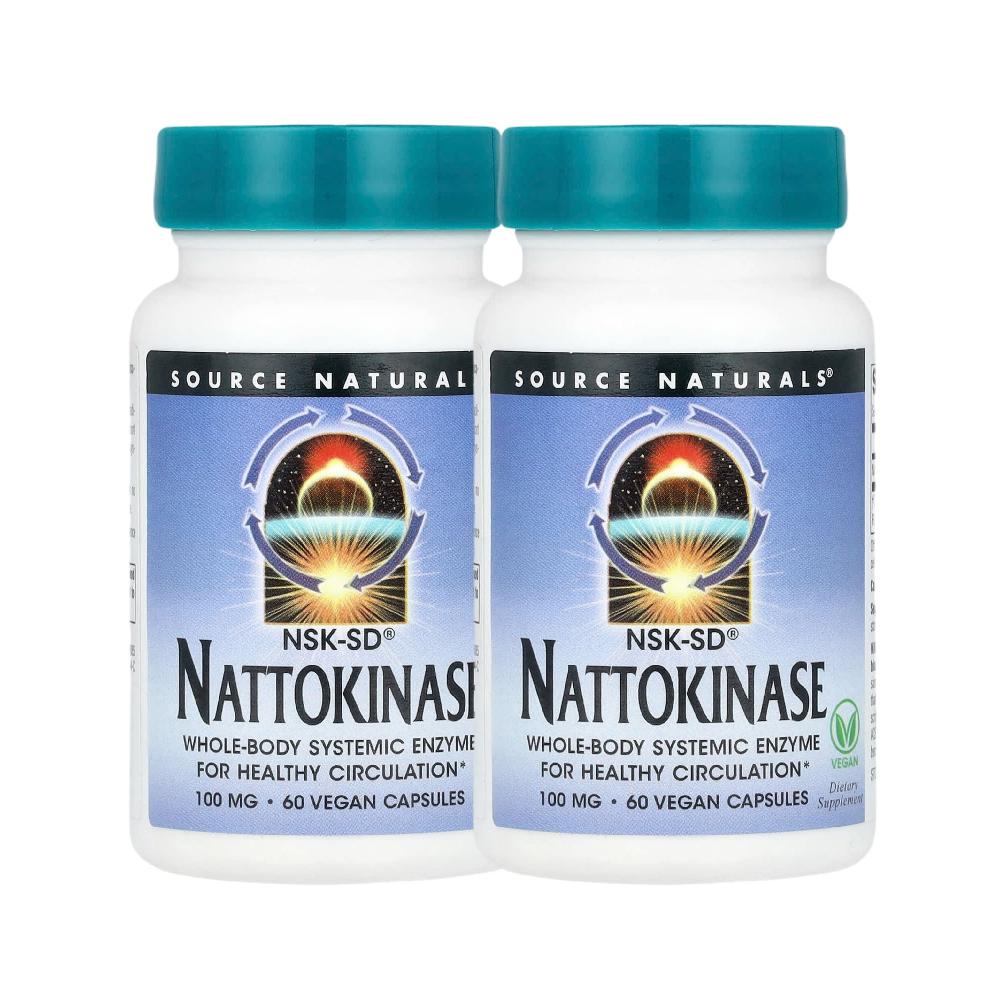소스내츄럴 <b>나토</b>키나제 <b>낫토</b>키나제 <b>엔자임</b> <b>낫또</b>키나제 100mg 60캡슐 2개