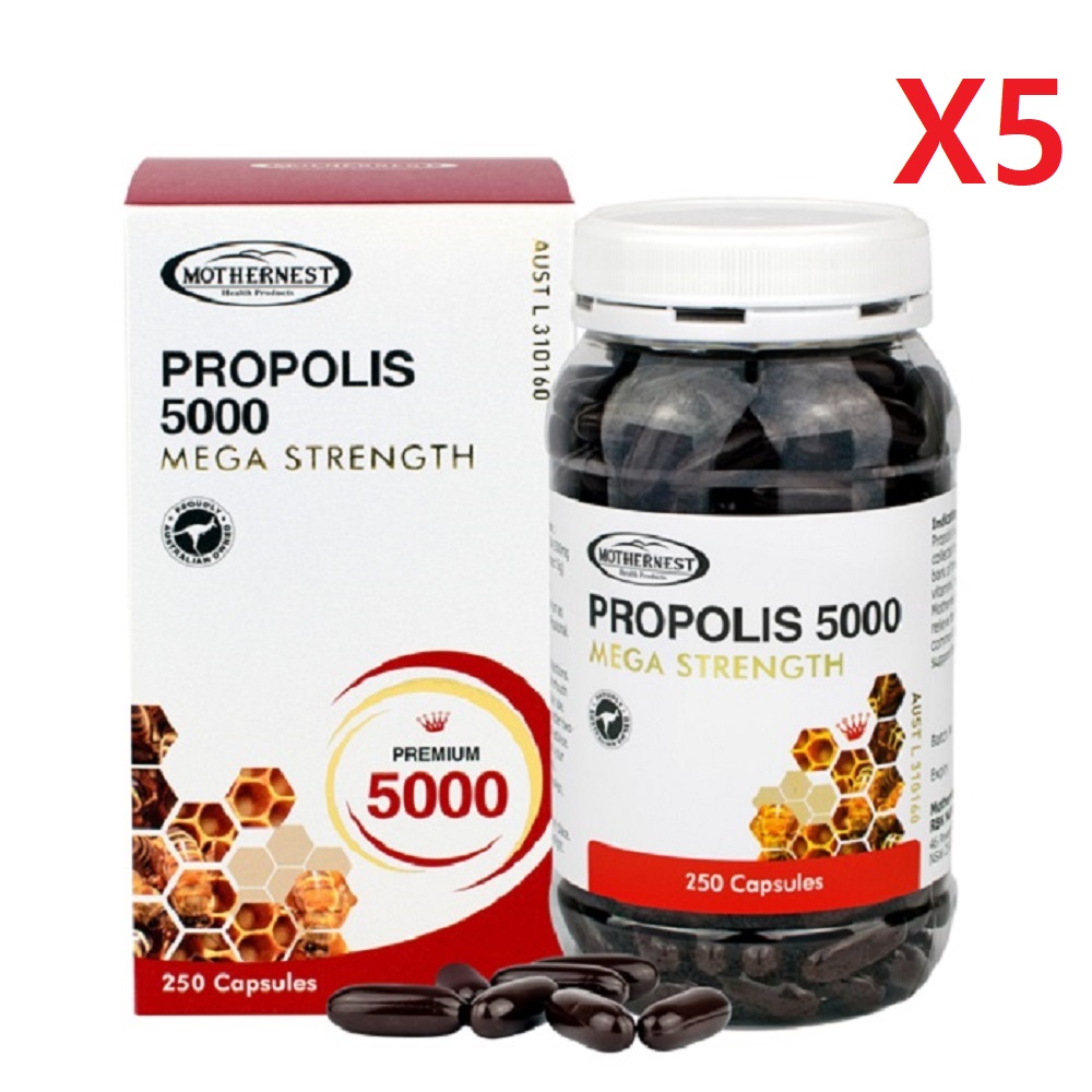 호주 <b>마더네스트</b> 프로폴리스 Mega 5000mg 250정-5개  5개  250정