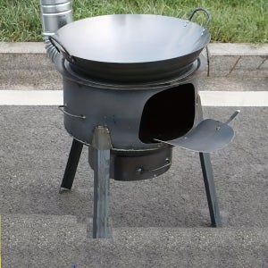 신형 목재 스토브 캠핑 벽난로, 두꺼운 베이스가 있는 야외 휴대용 지면 난로