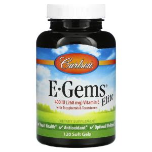 Carlson  <b>E-Gems</b> Elite <b>비타민 E</b> 400IU(268mg) 소프트젤 120정 120 개