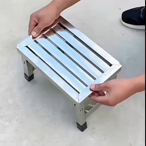 16단 스테인리스 접이식 스툴, 휴대용 다목적 아웃도어 캠핑 & 여행용 낮은 의자, 홈 & 낚시용, 여행용 스툴,캠핑 가구,가벼운 의자,다용도 좌석,튼튼한 구조,내구성 있는