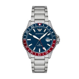 Emporio Armani 남성용 손목시계 엠포리오 아르마니 월드 익스플로러 GMT AR11590 스틸 블루 서브 100mt 554820