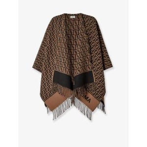 [N85]펜디 FXX723 FENDI Wool and cashmere poncho