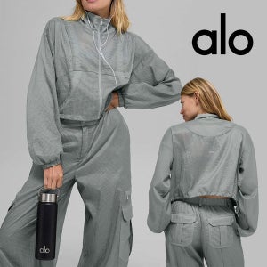 alo 알로 요가 집업 게임 타임 자켓 그레이