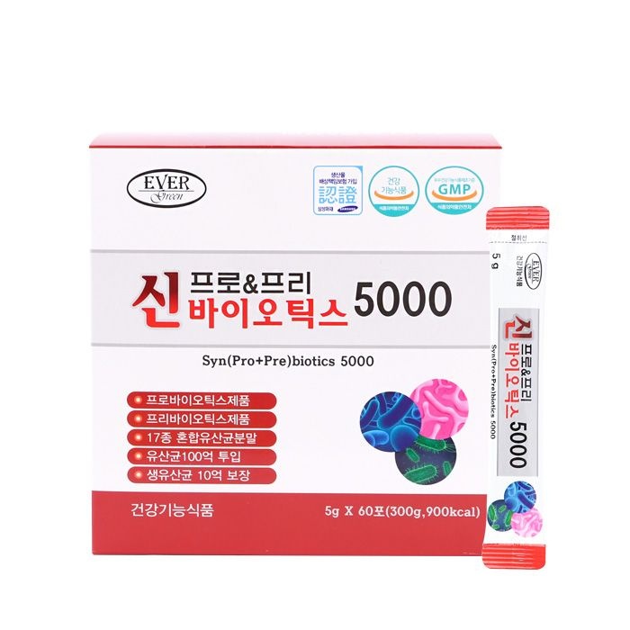 세종바이오팜 신프로&amp;<b>프리 바이오틱스5000</b> 장 건강 5g 60포