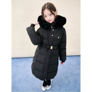 빈폴 키즈 [25FW 10%]여아 프리미엄 덕다운 롱패딩  블랙  BI5X38G065