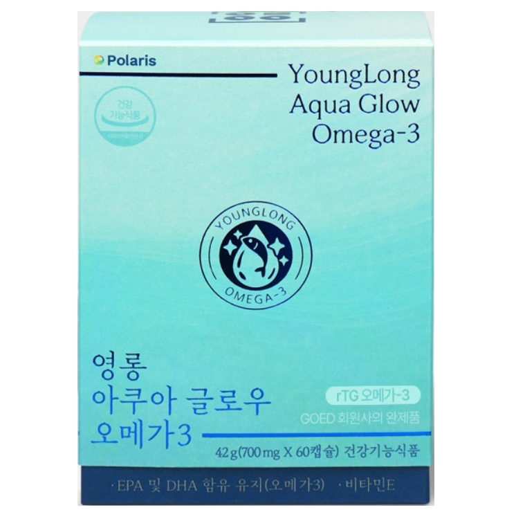 영롱 아쿠아 글로우 <b>오메가3</b> 700mg x 60캡슐, 2개